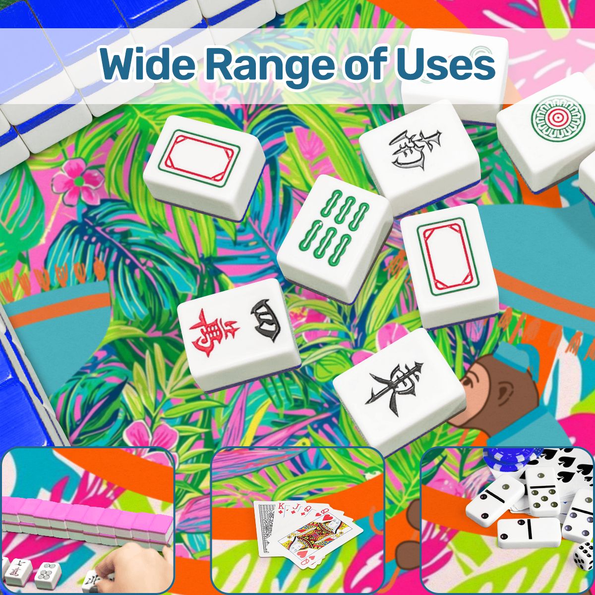 Scalloped Mahjong Mat Lime In The Coconut Monkey Mat - Splash of Color Co.