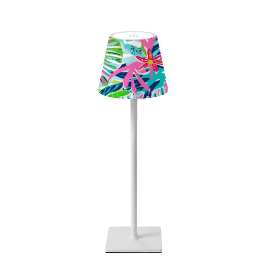Preppy Floral Tropical Mahjong LED Cordless Table Lamp - Splash of Color Co.