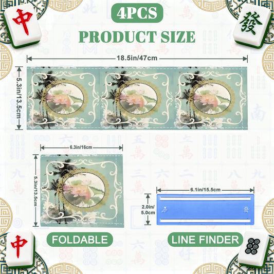 Sage Island Imperial Palm Heritage Collection 4 Mahjong Card Holder with Line Finder - Splash of Color Co.