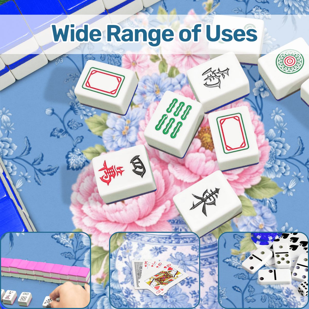Asian Chinoiserie Ginger Jar Round Mahjong Mat - Splash Of Mahj And Color Co.