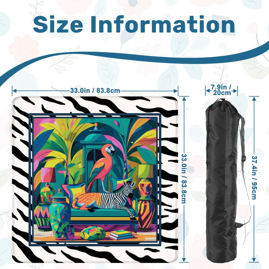 Wild Thang Animal Print Mahjong Mat 33"x33" (Ship Rolled up) - Splash of Color Co.