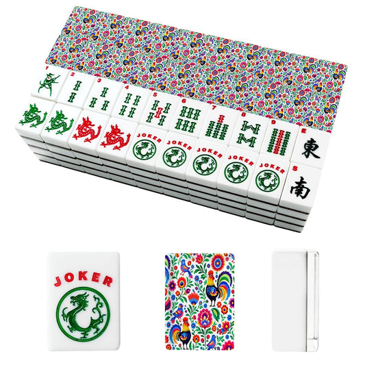 Wycinanki Polish Folk Art, Rooster American Mahjong Tiles And Carry Bag Case - Splash Of Mahj And Color Co.