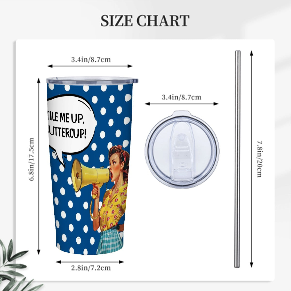 Mahjong Funny Tumbler Gift, Tile Me Up Buttercup, Blue White Polka Dot Stainless Steel Insulated Tumblers with Lid