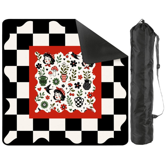 Mackenzies Garden Black Green Red Mahjong Mat - Splash of Color Co.