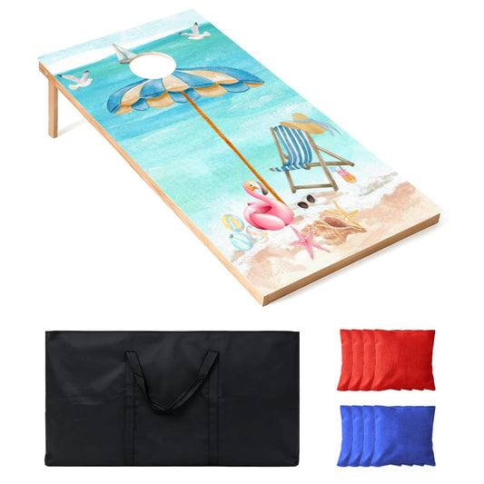 Nostalgic Beach Vibes Coastal Cornhole Set - Splash Of Mahj And Color Co.