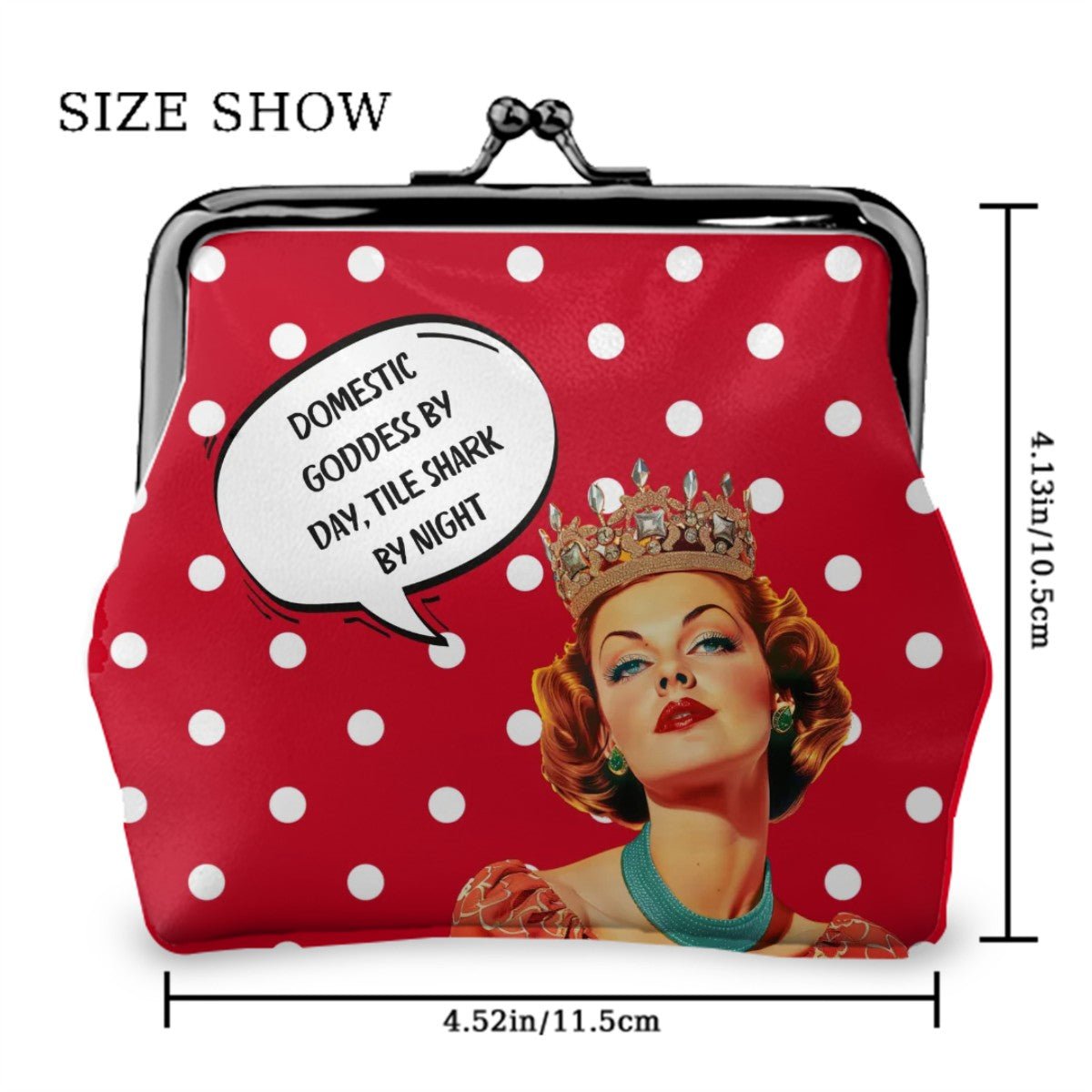Funny Mahjong Queen Women's Leather Kiss Lock Coin Purse - Splash Of Mahj And Color Co.