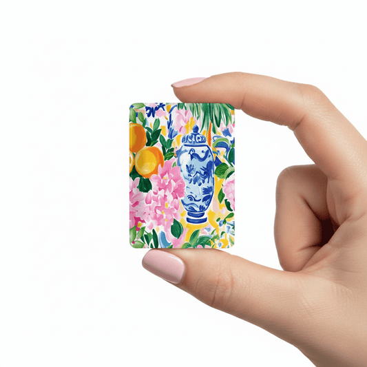 Sunny Citrus Pastel Asian Chinoiserie American Mahjong Tiles And Carry Case - Splash Of Mahj And Color Co.