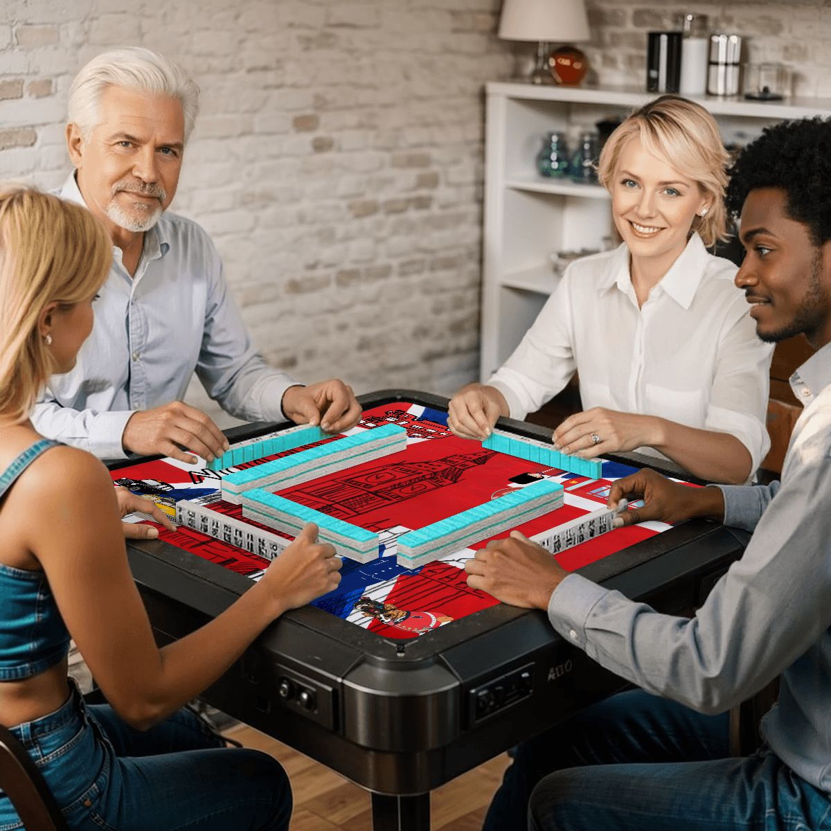 Station To Station London British Mahjong Mat - Splash of Color Co.