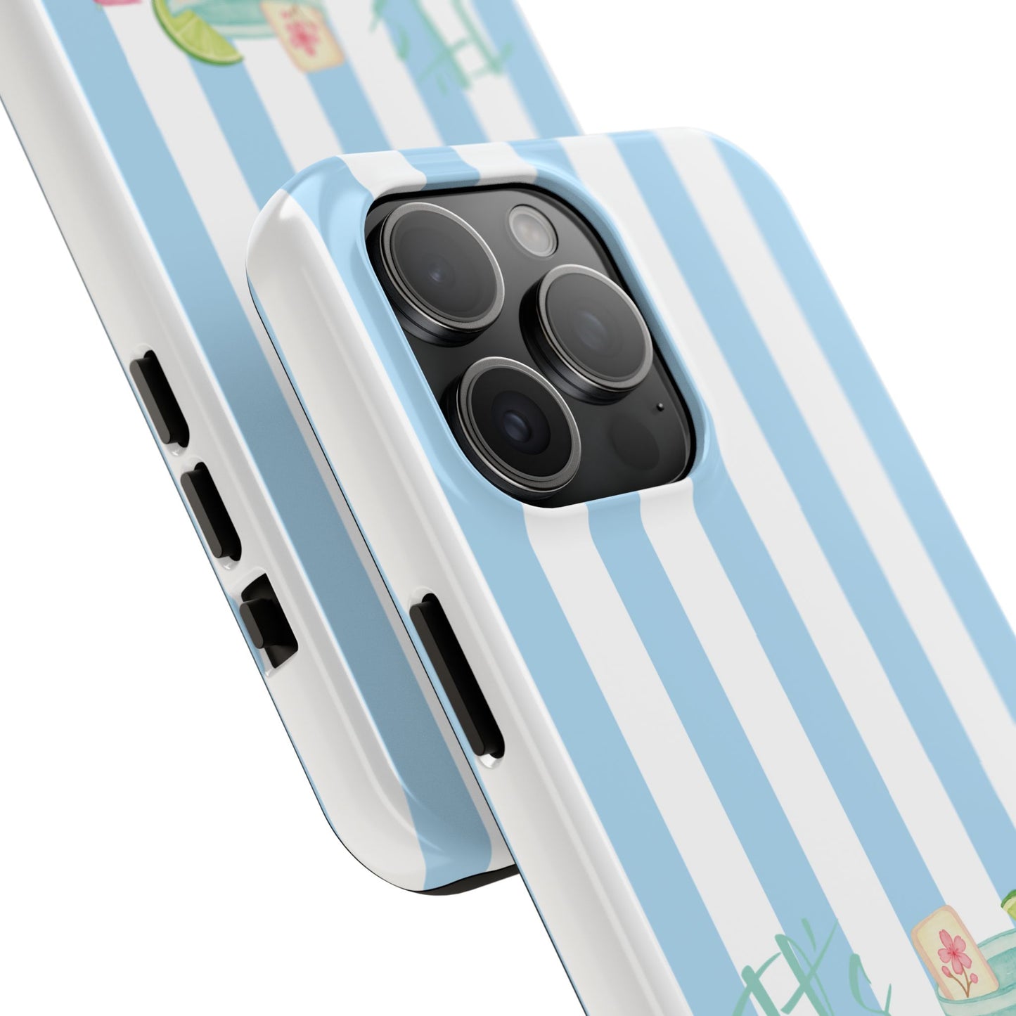 Mahjong Phone Case, Funny It's Kong O' Clock Somewhere, Blue White Preppy Style