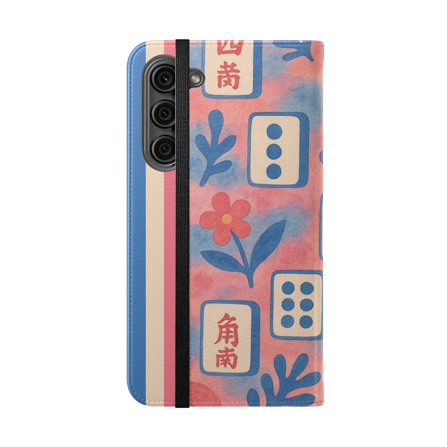 Mahjong Watercolor Artistic Flip Case for Phones, Stylish Wallet Cover, Trendy Phone Accessory, Ideal Gift for Friends, Protective Phone Sleeve