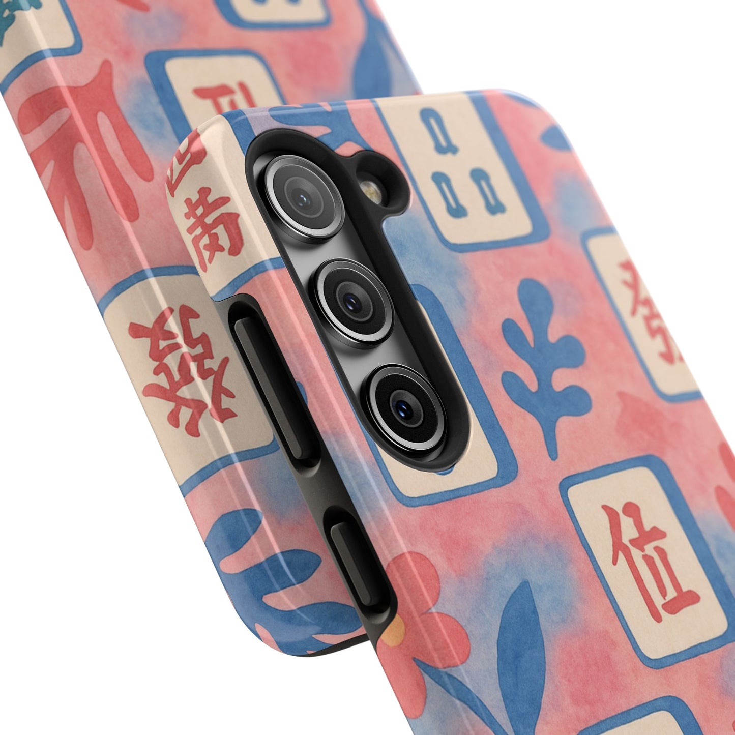 Mahjong Phone Case, Pink Pastel Blue Mahj Lover Mahjong Tile Phone Case