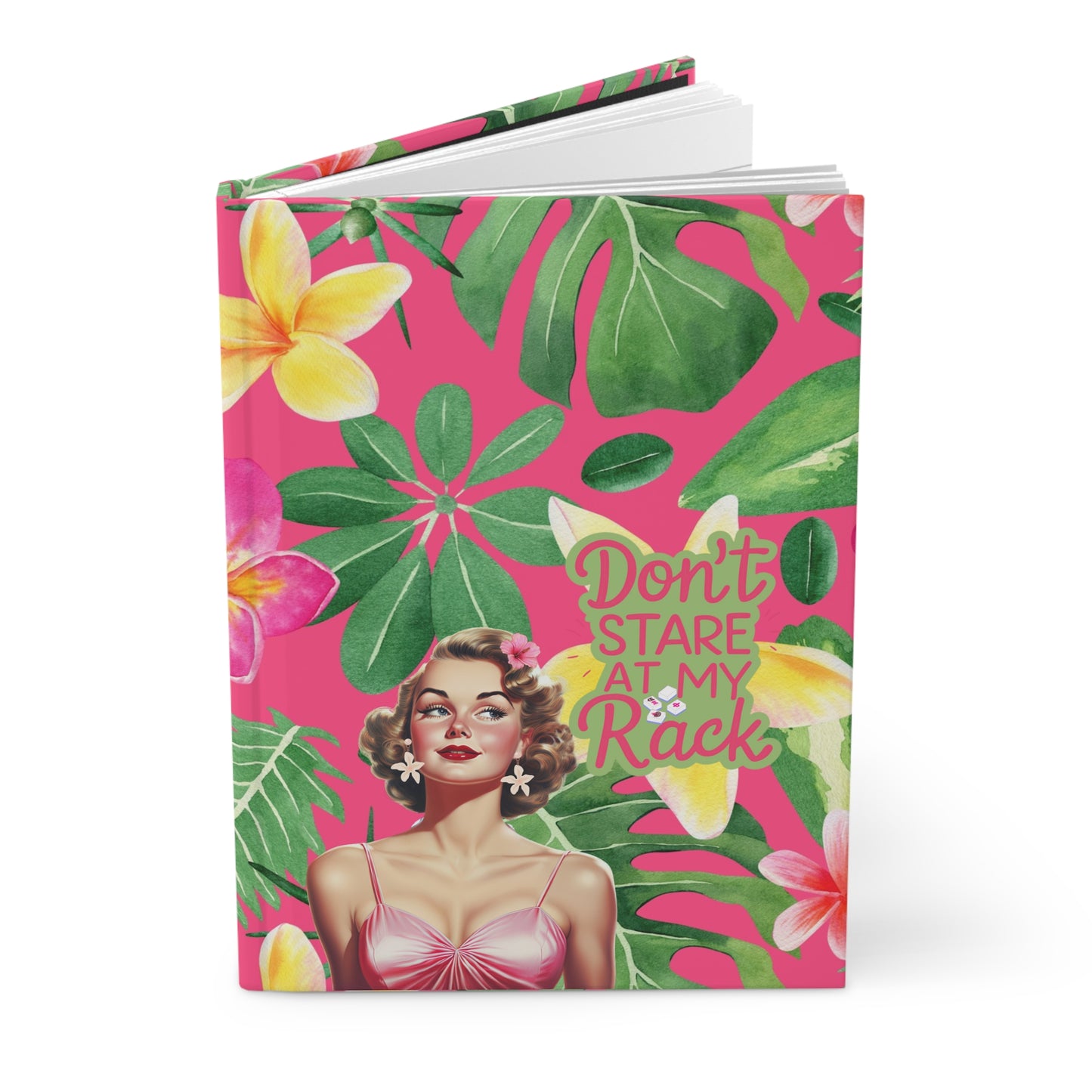 Funny Mahjong Notebook, Don't Stare At My Rack Floral Notebook Mahjong Gift