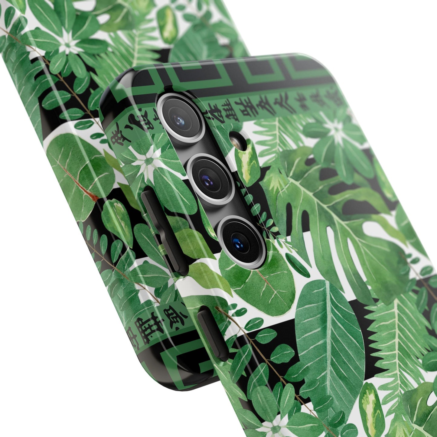 Tropical Mahjong Phone Case Tough Phone Case, Monstera Boho Style