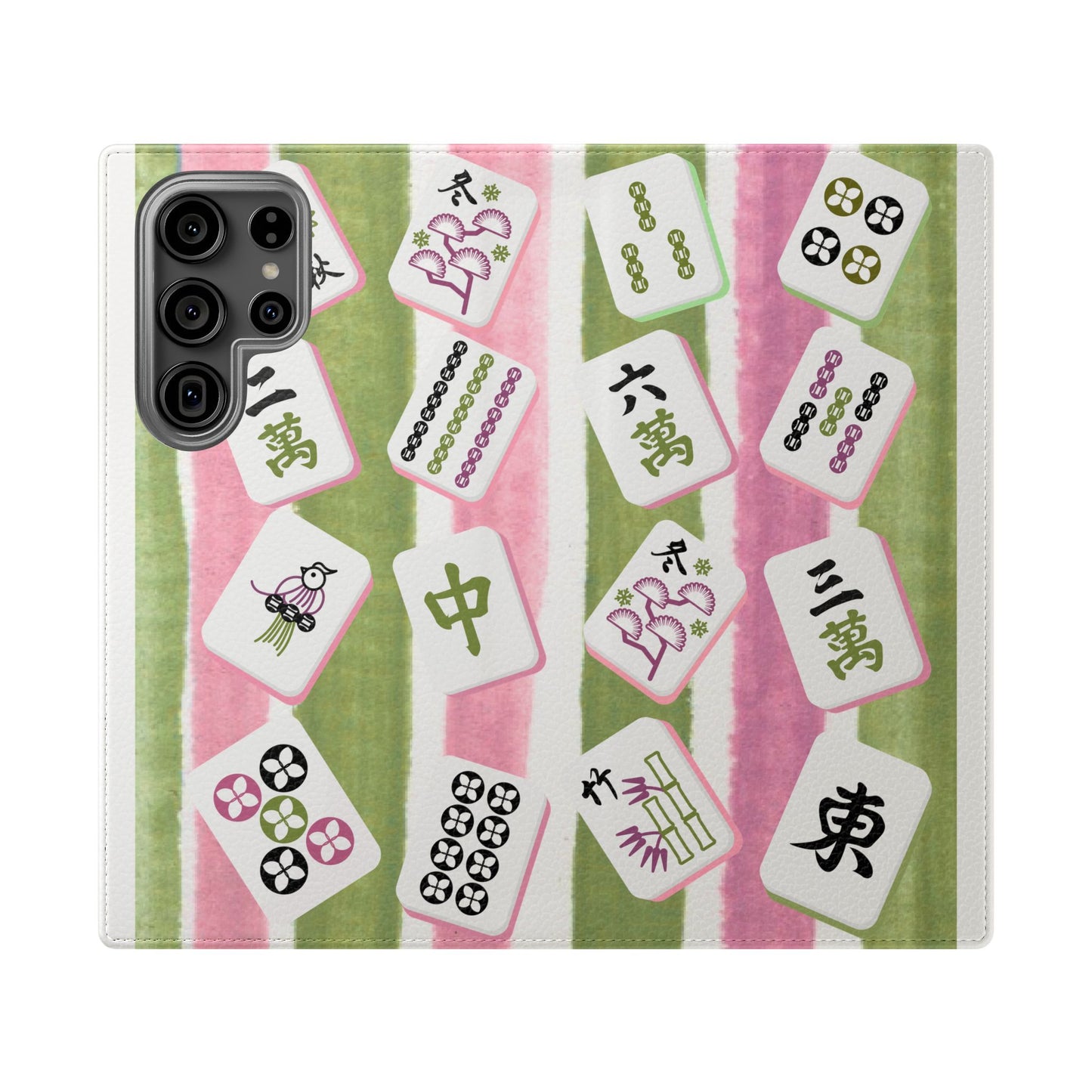Colorful Mahjong Flip Cases for Phones, Unique Phone Cover, Gift for Gamers, Handheld Device Protection, Stylish Phone Accessory