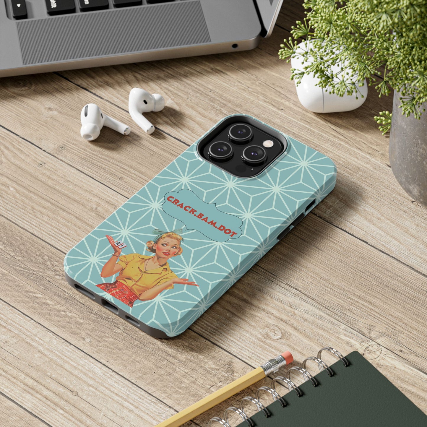 Mahjong Funny Phone Case, Crack Bam Dot Vintage Style, Funny Gift for Friends, Durable Protection, Perfect for Any Occasion