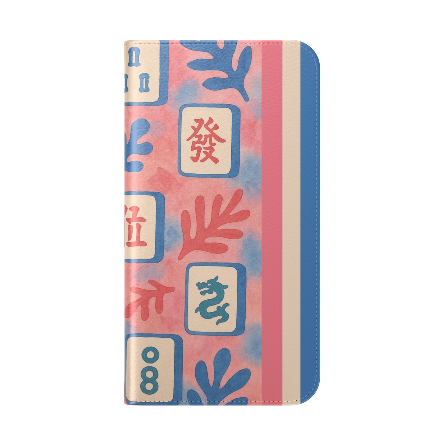 Mahjong Watercolor Artistic Flip Case for Phones, Stylish Wallet Cover, Trendy Phone Accessory, Ideal Gift for Friends, Protective Phone Sleeve