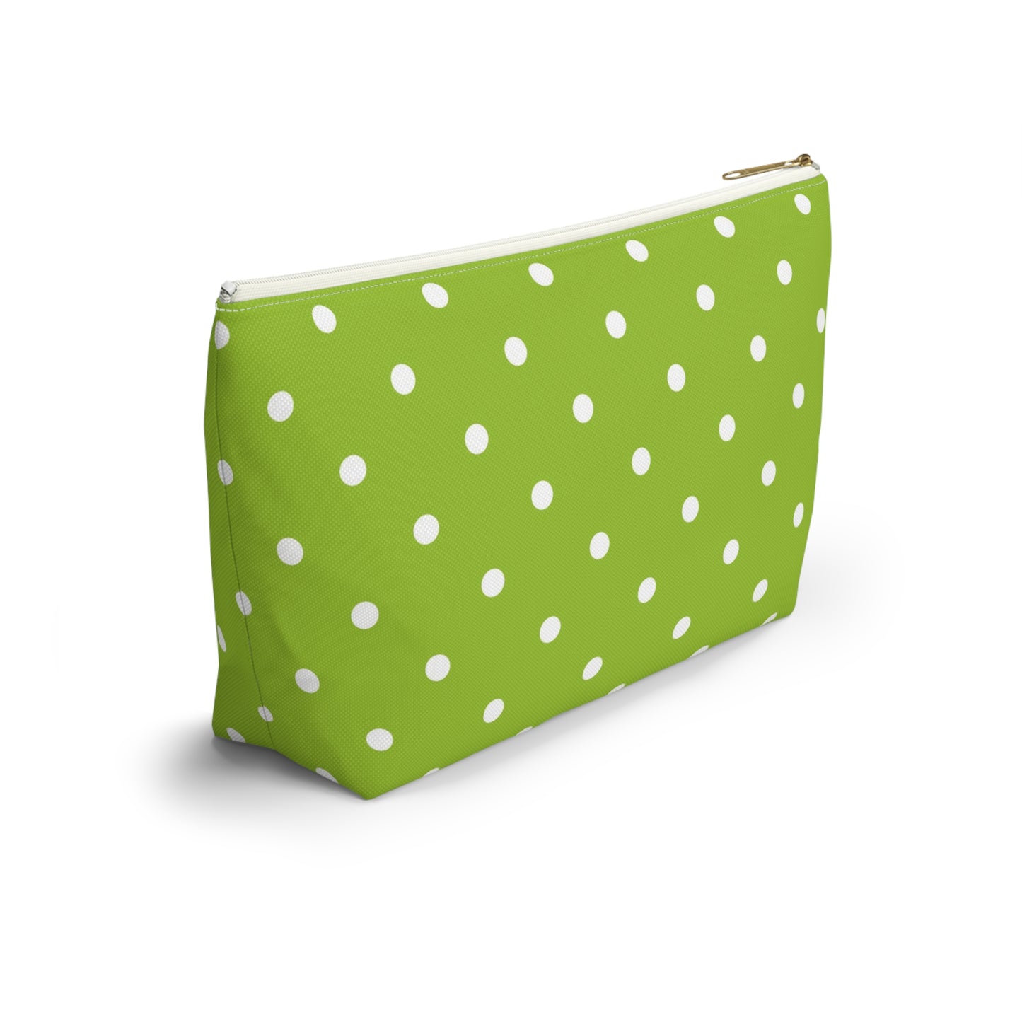 Whimsical Mahjong Tile Tote Pouch, Green Citrus Polka Dot One Bam Bird Colorful Bird Mahj Gift