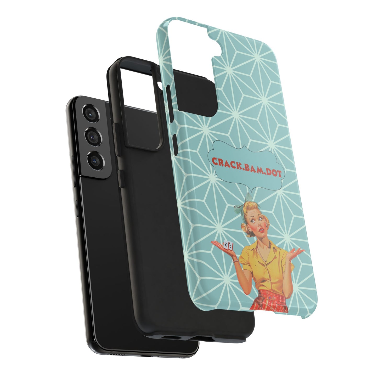 Mahjong Funny Phone Case, Crack Bam Dot Vintage Style, Funny Gift for Friends, Durable Protection, Perfect for Any Occasion