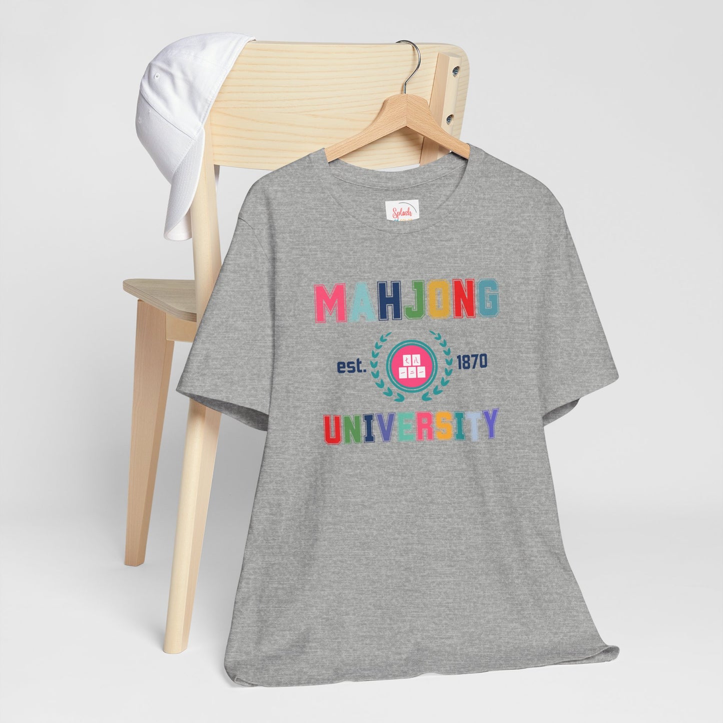 Mahjong University Unisex Tee, Fun Graphic T-Shirt, Perfect for Casual Wear Game Nights