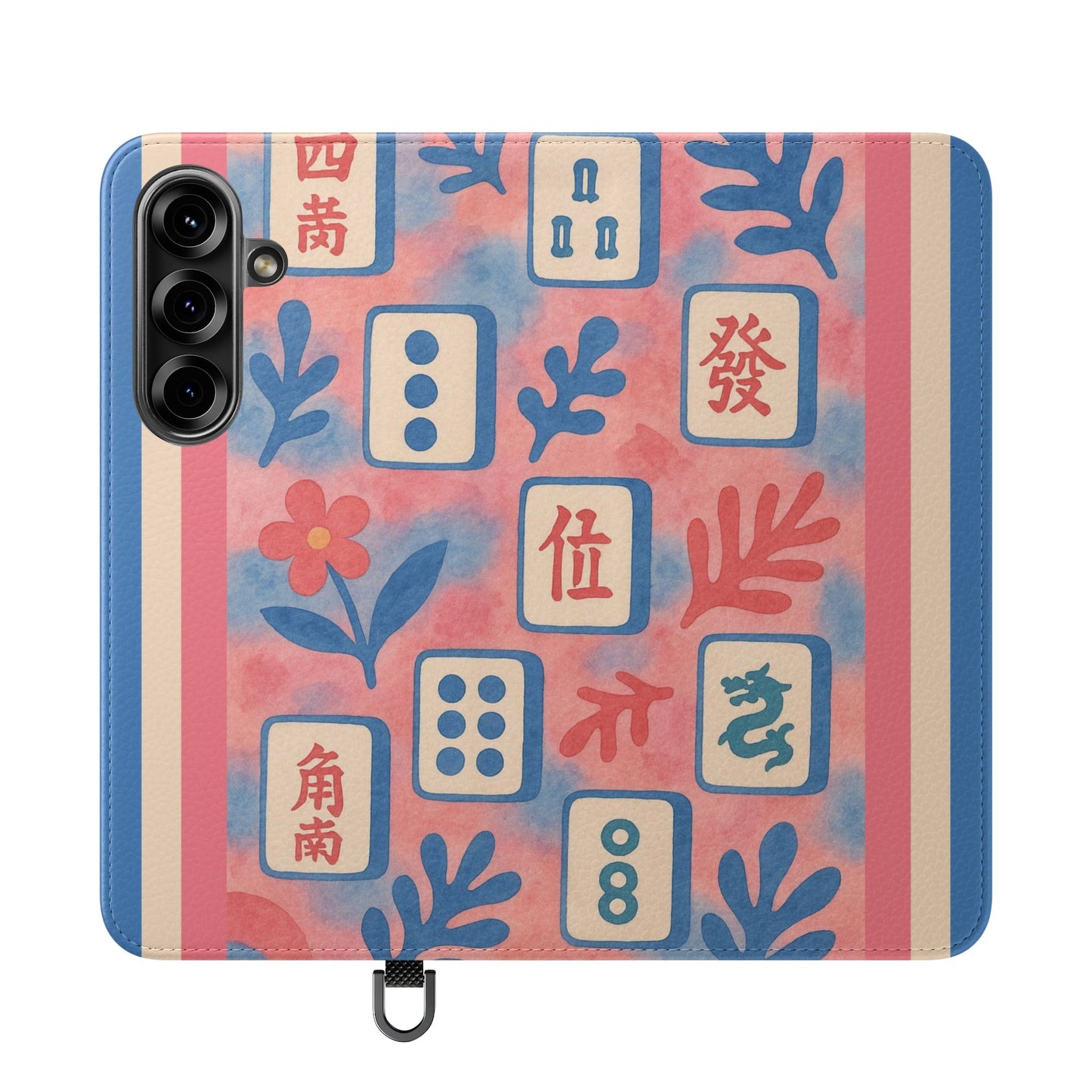 Mahjong Watercolor Artistic Flip Case for Phones, Stylish Wallet Cover, Trendy Phone Accessory, Ideal Gift for Friends, Protective Phone Sleeve