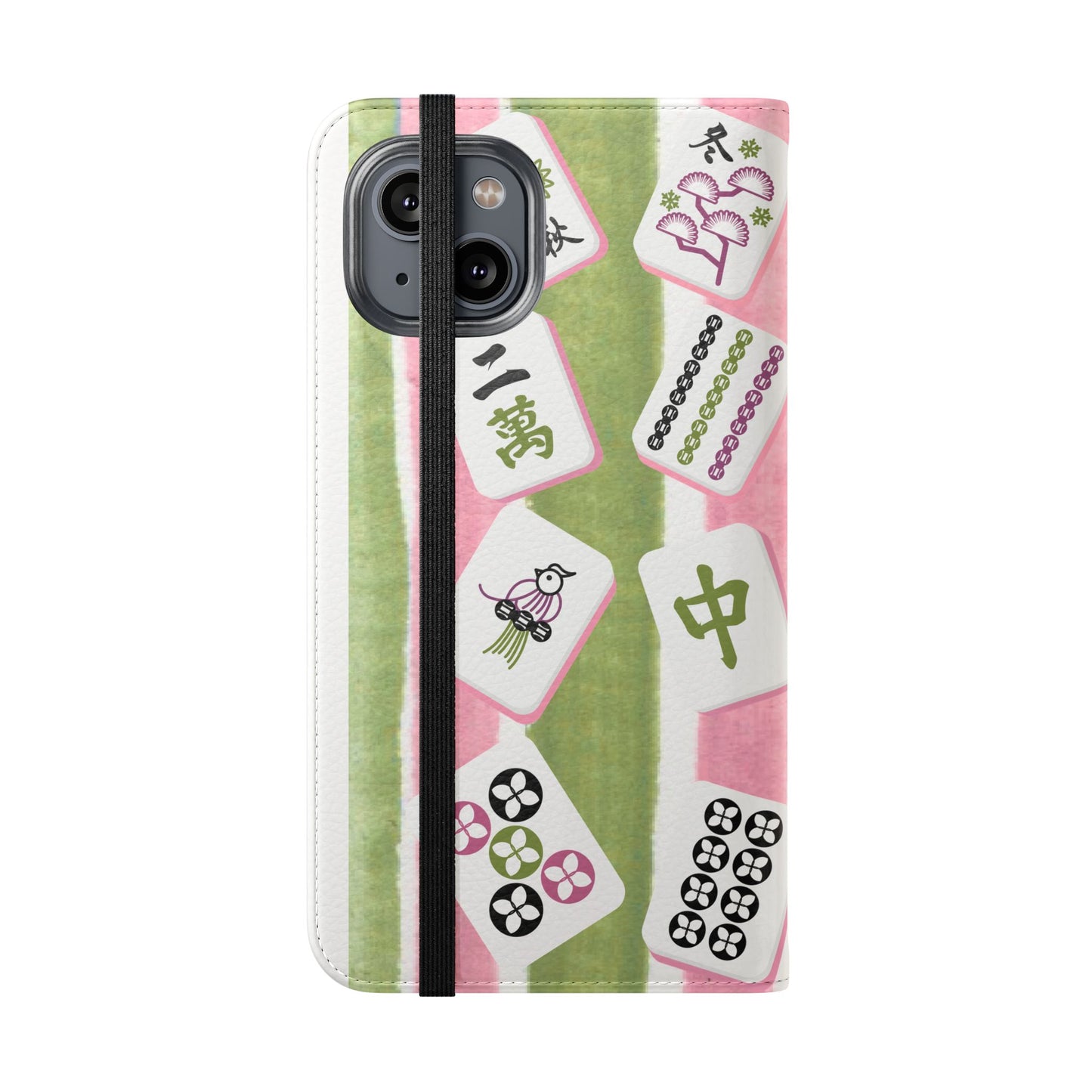 Colorful Mahjong Flip Cases for Phones, Unique Phone Cover, Gift for Gamers, Handheld Device Protection, Stylish Phone Accessory