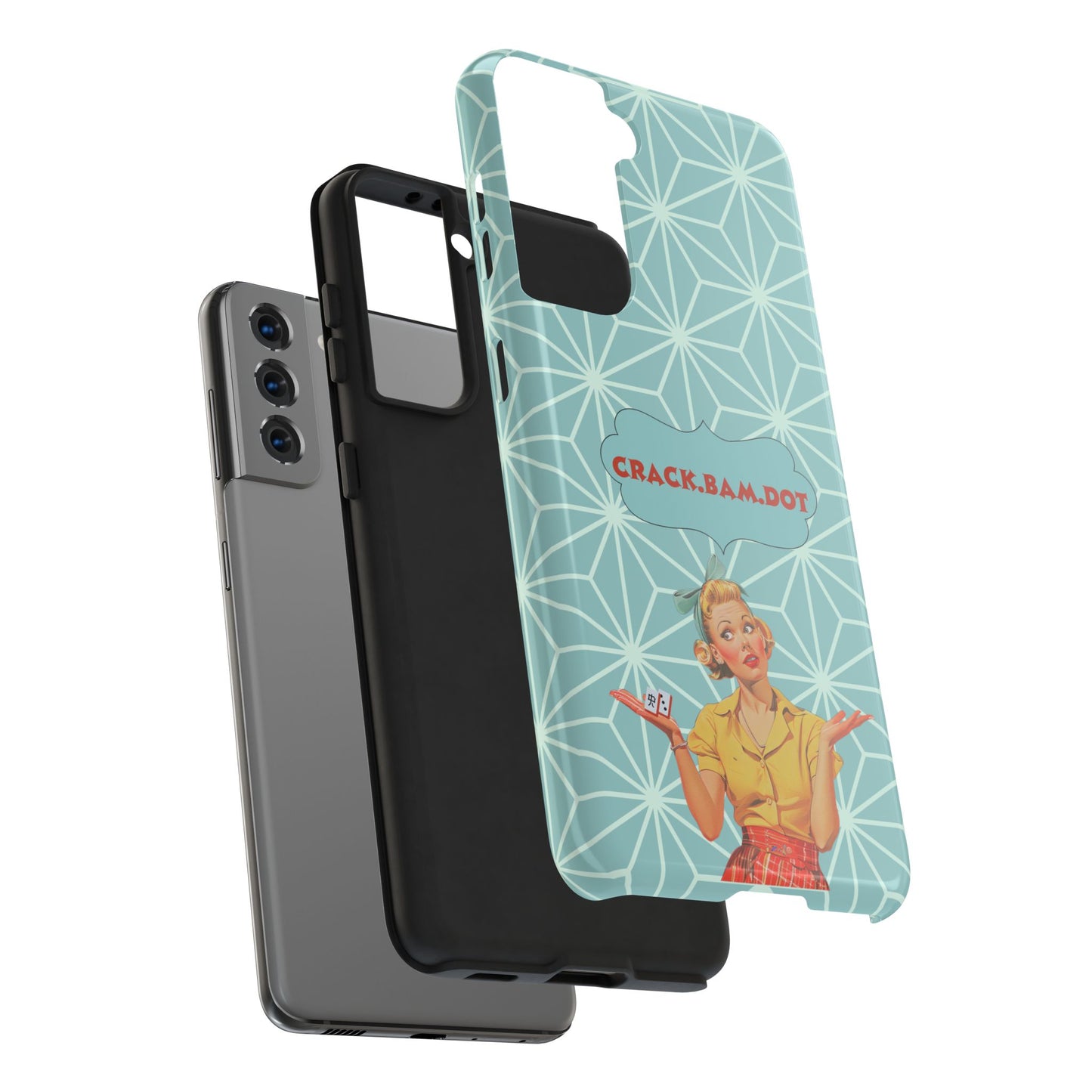 Mahjong Funny Phone Case, Crack Bam Dot Vintage Style, Funny Gift for Friends, Durable Protection, Perfect for Any Occasion