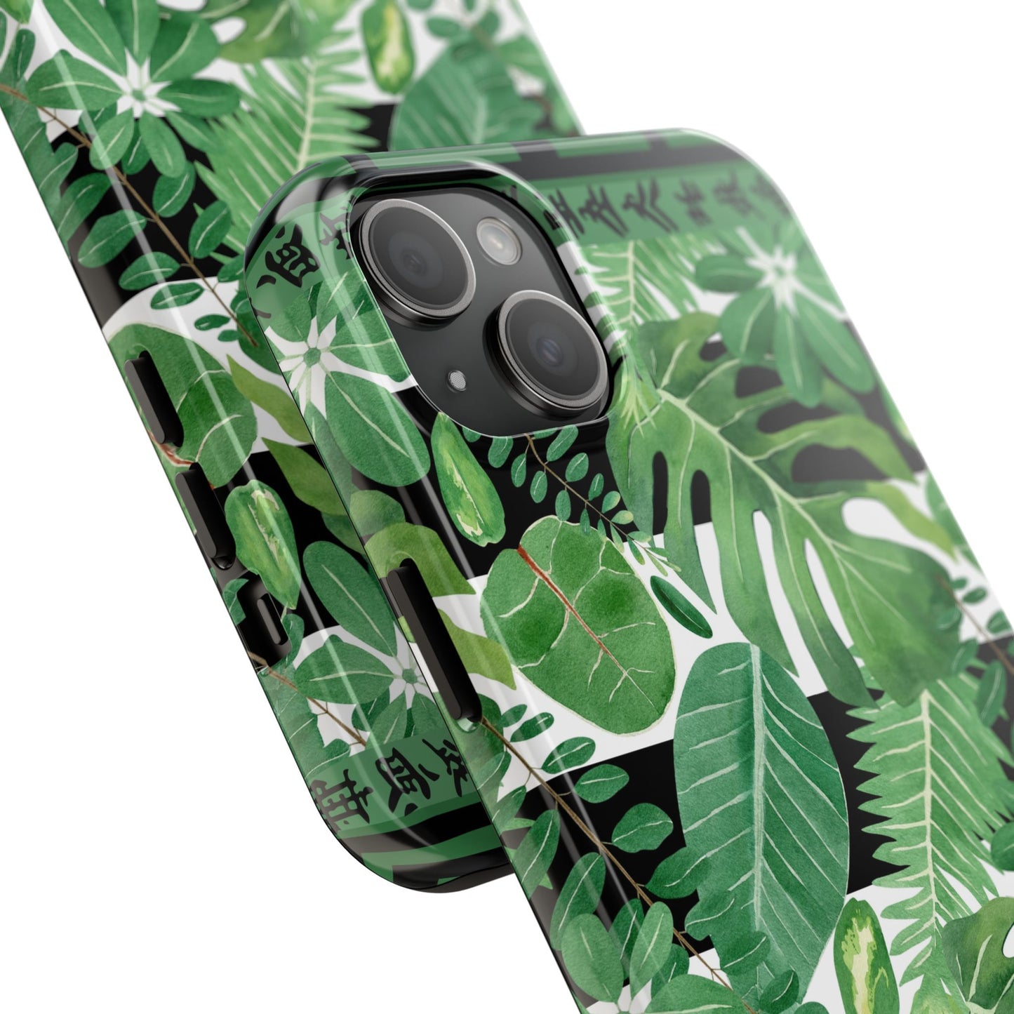 Tropical Mahjong Phone Case Tough Phone Case, Monstera Boho Style