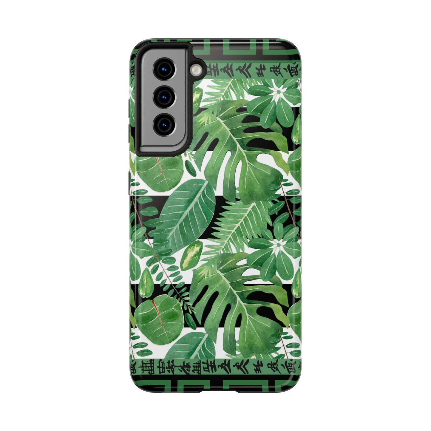 Tropical Mahjong Phone Case Tough Phone Case, Monstera Boho Style