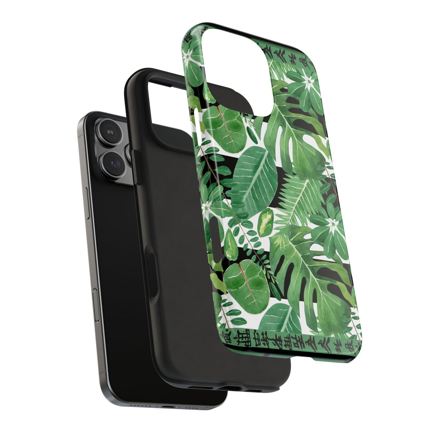 Tropical Mahjong Phone Case Tough Phone Case, Monstera Boho Style