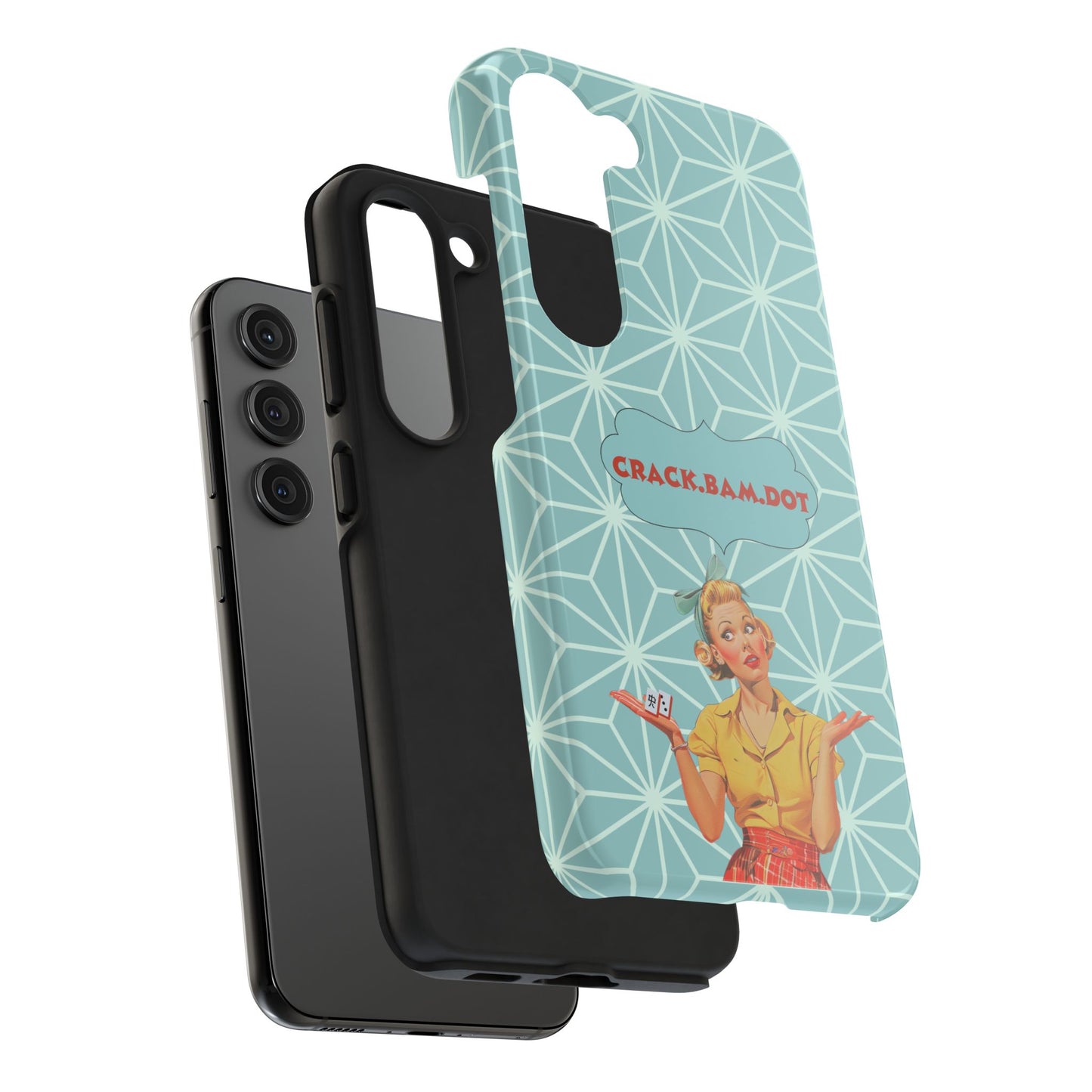 Mahjong Funny Phone Case, Crack Bam Dot Vintage Style, Funny Gift for Friends, Durable Protection, Perfect for Any Occasion