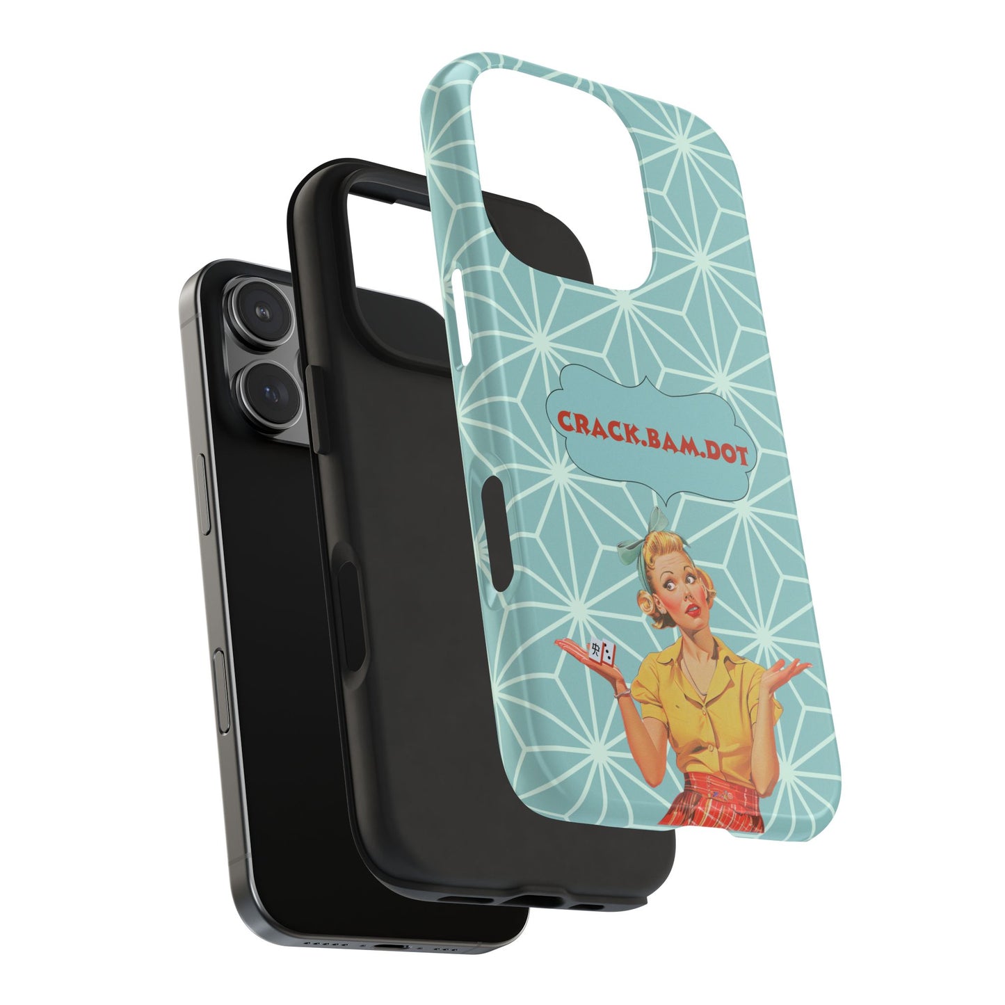 Mahjong Funny Phone Case, Crack Bam Dot Vintage Style, Funny Gift for Friends, Durable Protection, Perfect for Any Occasion