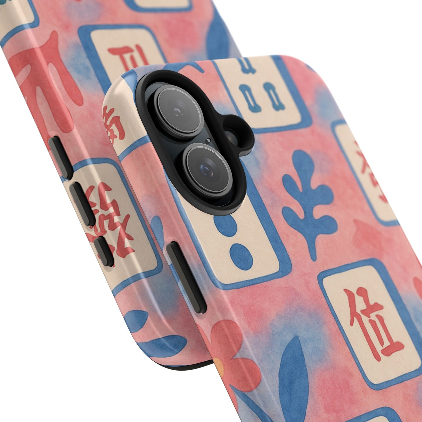 Mahjong Phone Case, Pink Pastel Blue Mahj Lover Mahjong Tile Phone Case