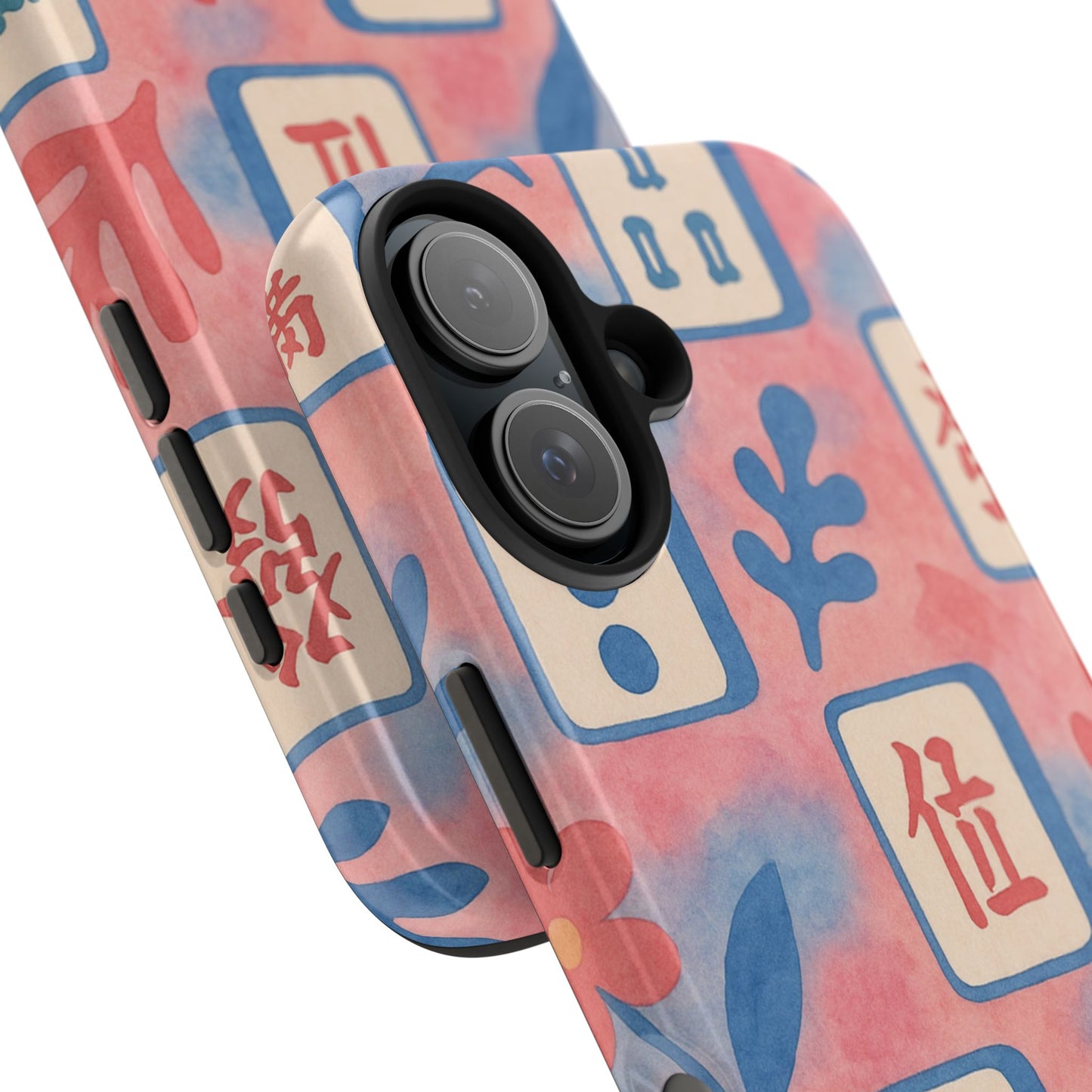 Mahjong Phone Case, Pink Pastel Blue Mahj Lover Mahjong Tile Phone Case