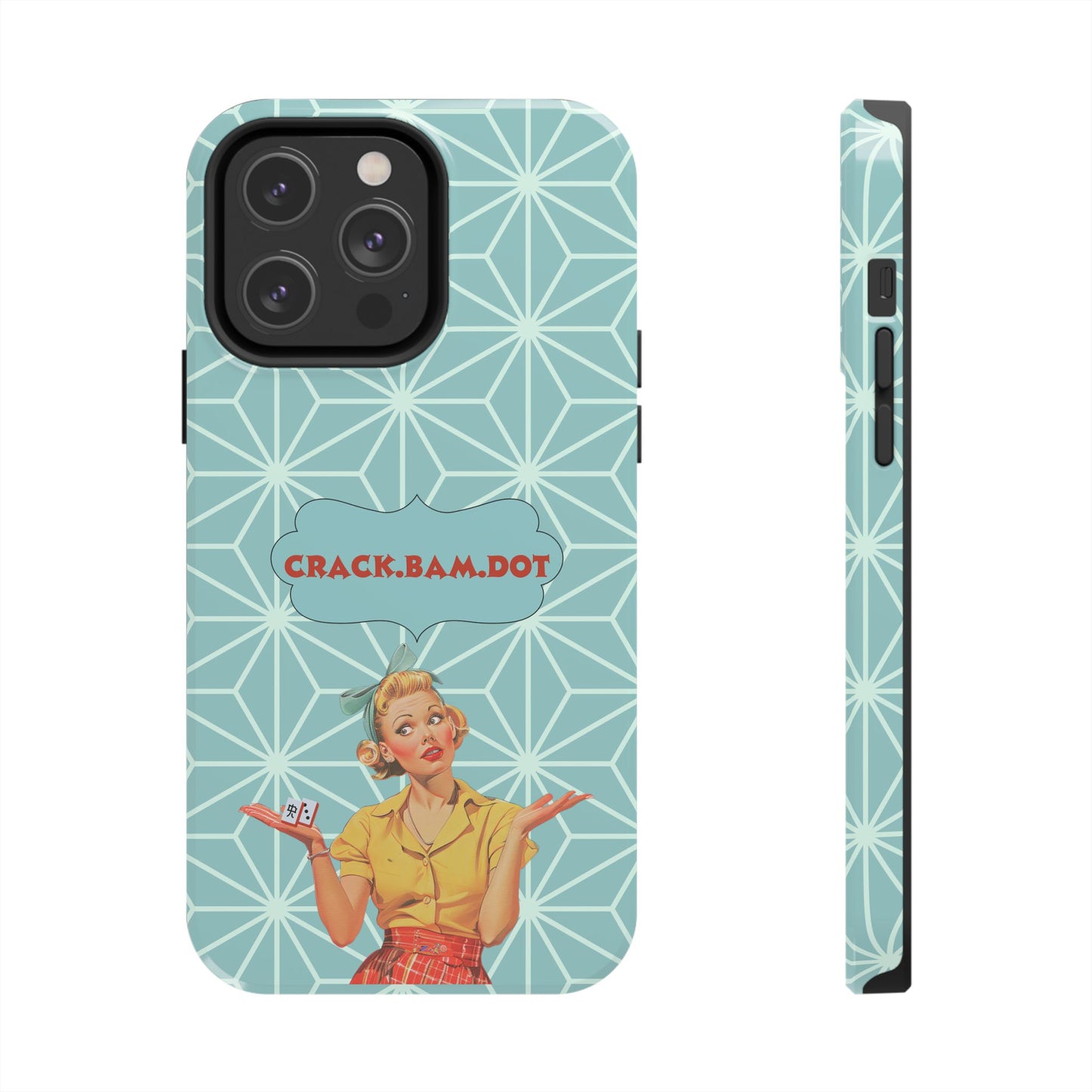 Mahjong Funny Phone Case, Crack Bam Dot Vintage Style, Funny Gift for Friends, Durable Protection, Perfect for Any Occasion
