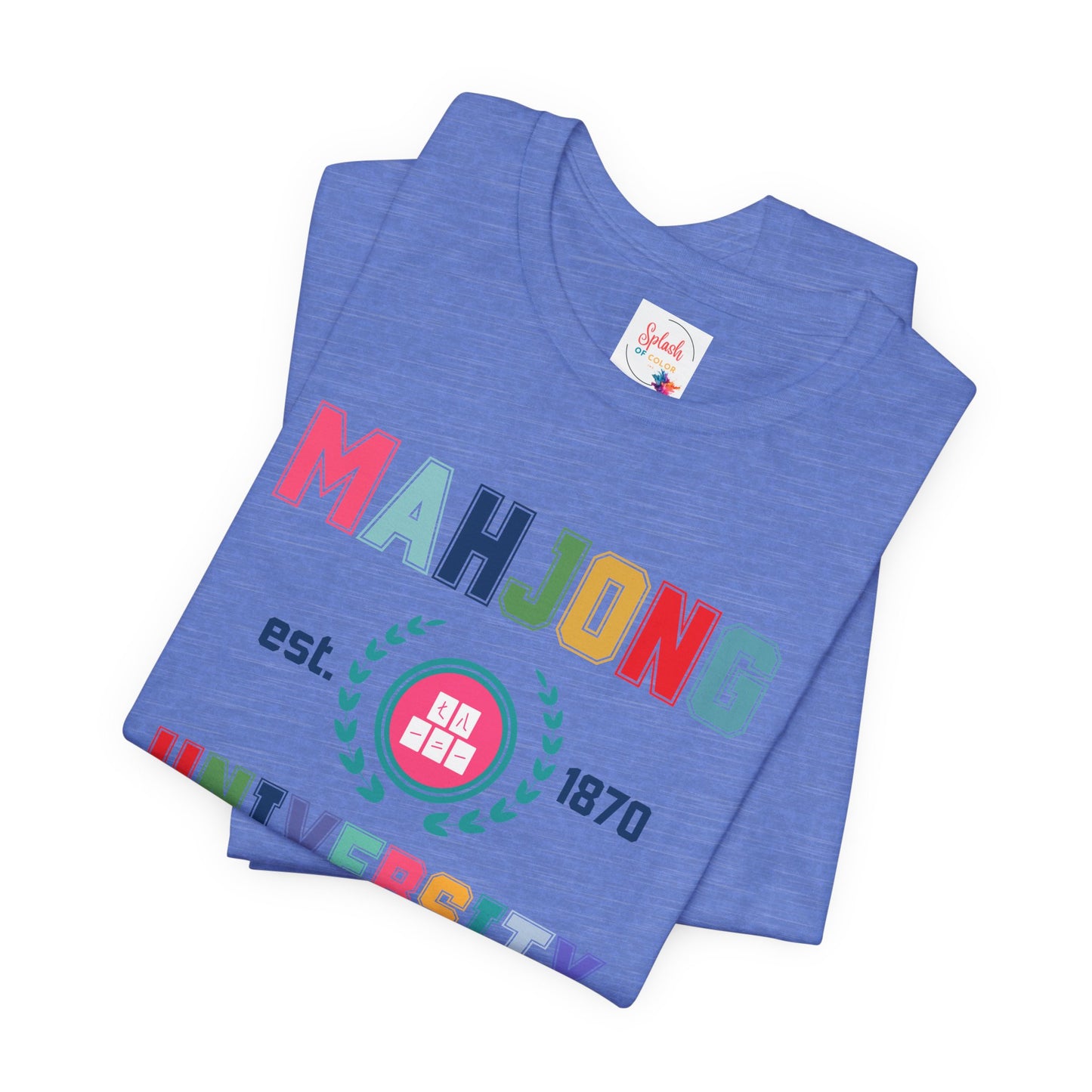 Mahjong University Unisex Tee, Fun Graphic T-Shirt, Perfect for Casual Wear Game Nights