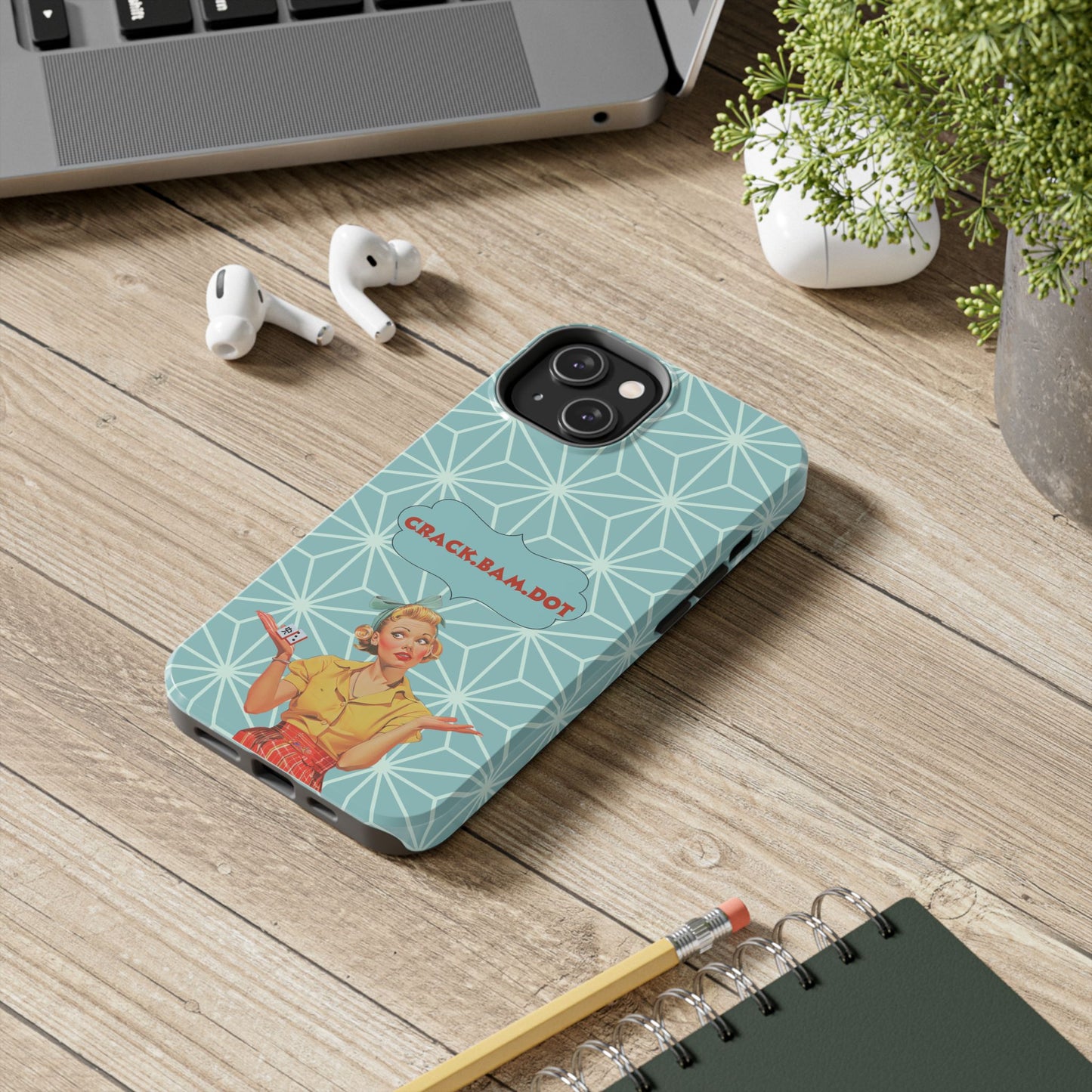 Mahjong Funny Phone Case, Crack Bam Dot Vintage Style, Funny Gift for Friends, Durable Protection, Perfect for Any Occasion