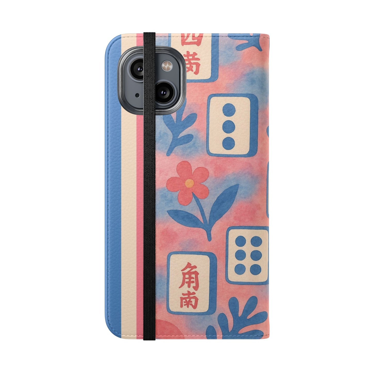 Mahjong Watercolor Artistic Flip Case for Phones, Stylish Wallet Cover, Trendy Phone Accessory, Ideal Gift for Friends, Protective Phone Sleeve