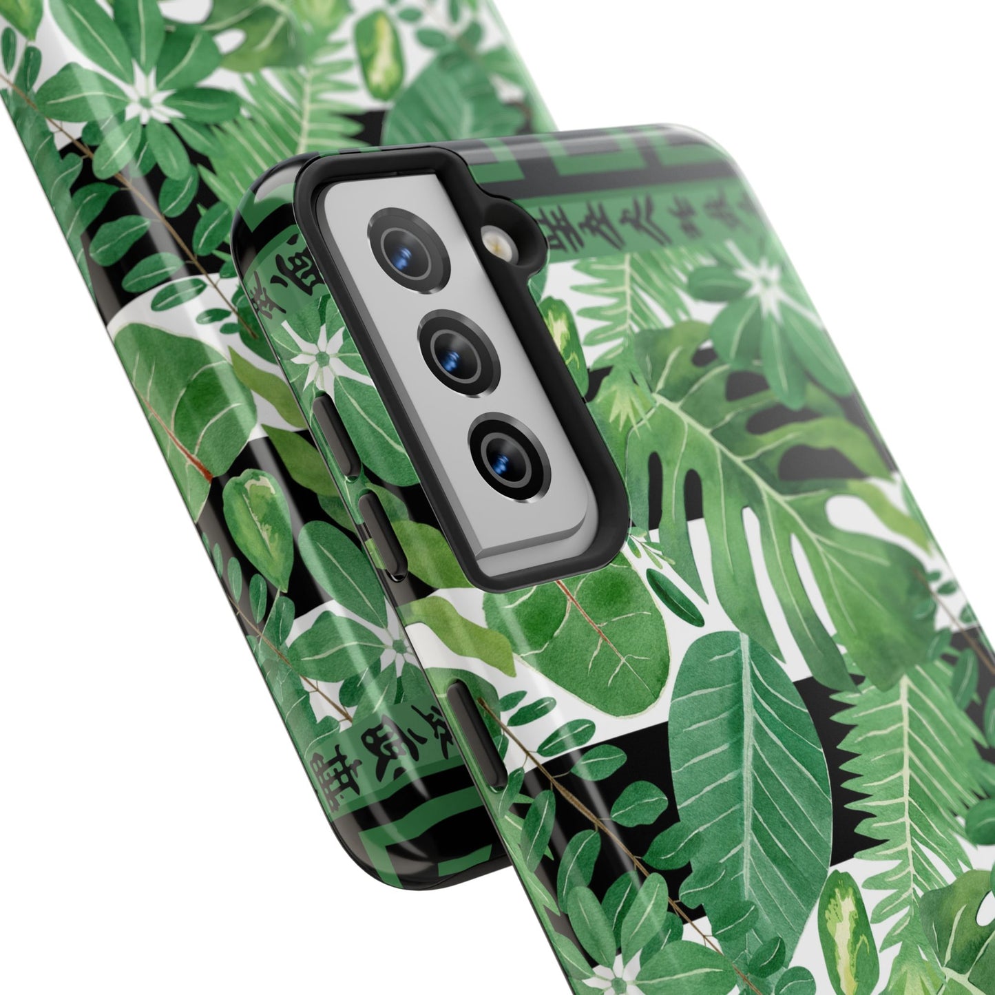 Tropical Mahjong Phone Case Tough Phone Case, Monstera Boho Style