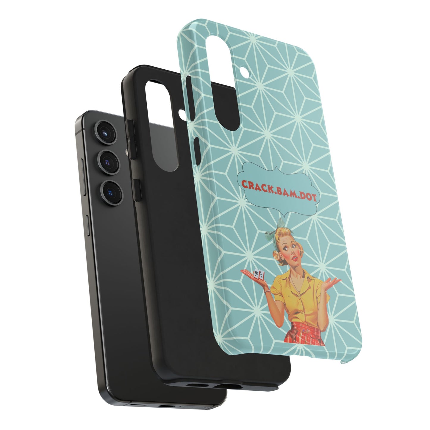 Mahjong Funny Phone Case, Crack Bam Dot Vintage Style, Funny Gift for Friends, Durable Protection, Perfect for Any Occasion