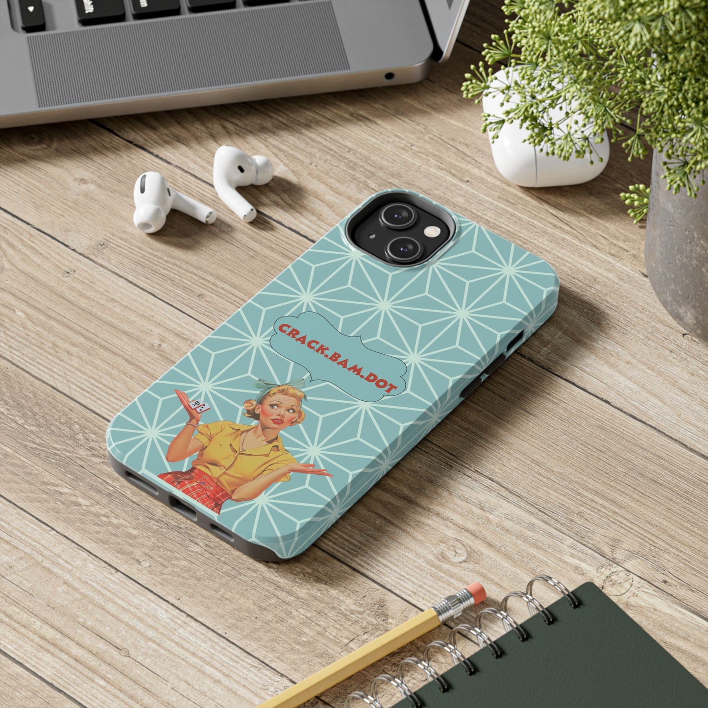 Mahjong Funny Phone Case, Crack Bam Dot Vintage Style, Funny Gift for Friends, Durable Protection, Perfect for Any Occasion