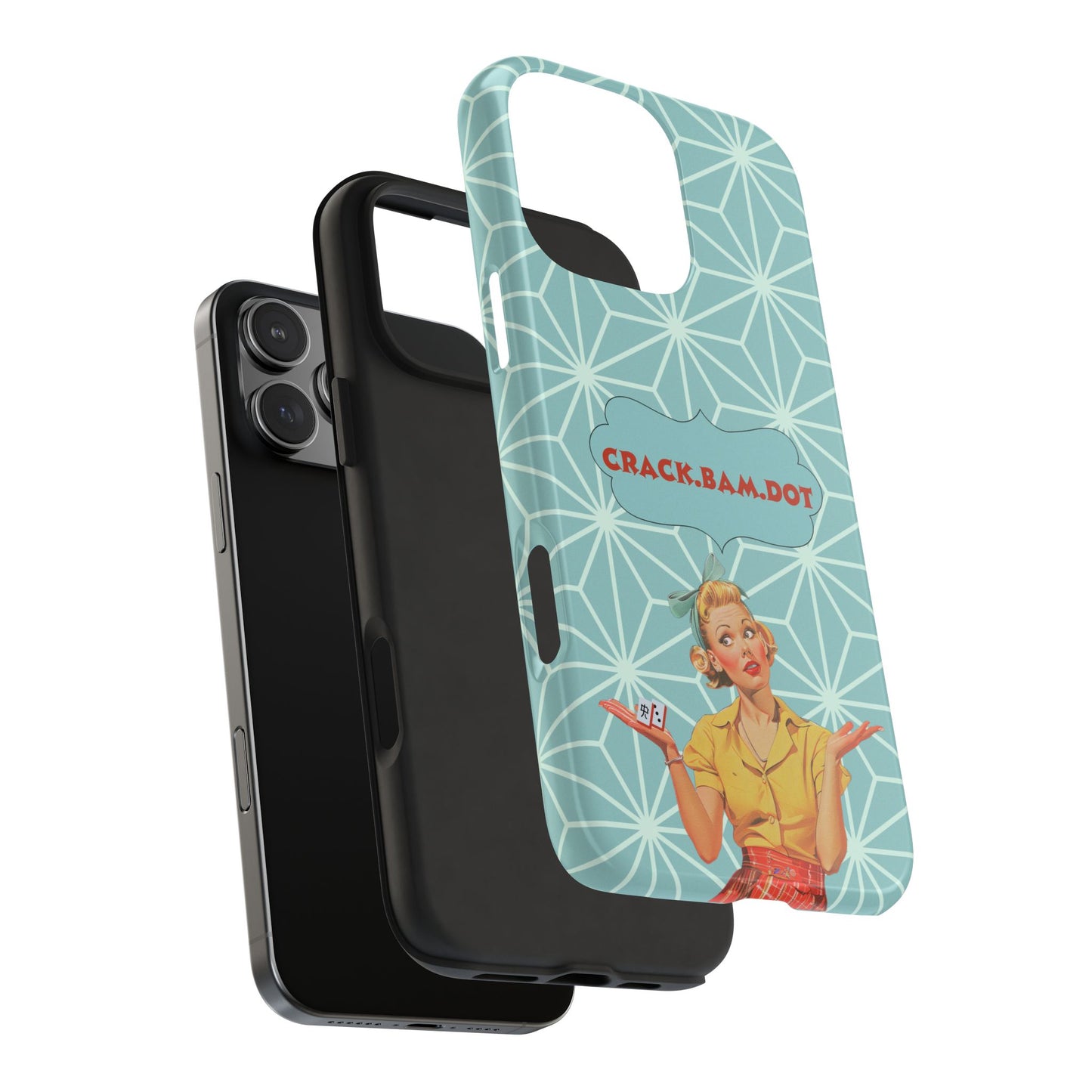 Mahjong Funny Phone Case, Crack Bam Dot Vintage Style, Funny Gift for Friends, Durable Protection, Perfect for Any Occasion