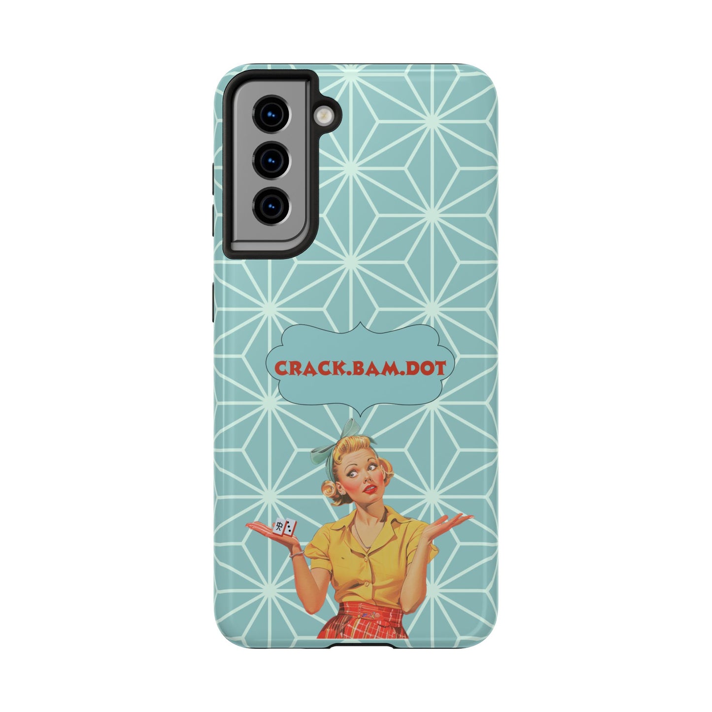 Mahjong Funny Phone Case, Crack Bam Dot Vintage Style, Funny Gift for Friends, Durable Protection, Perfect for Any Occasion
