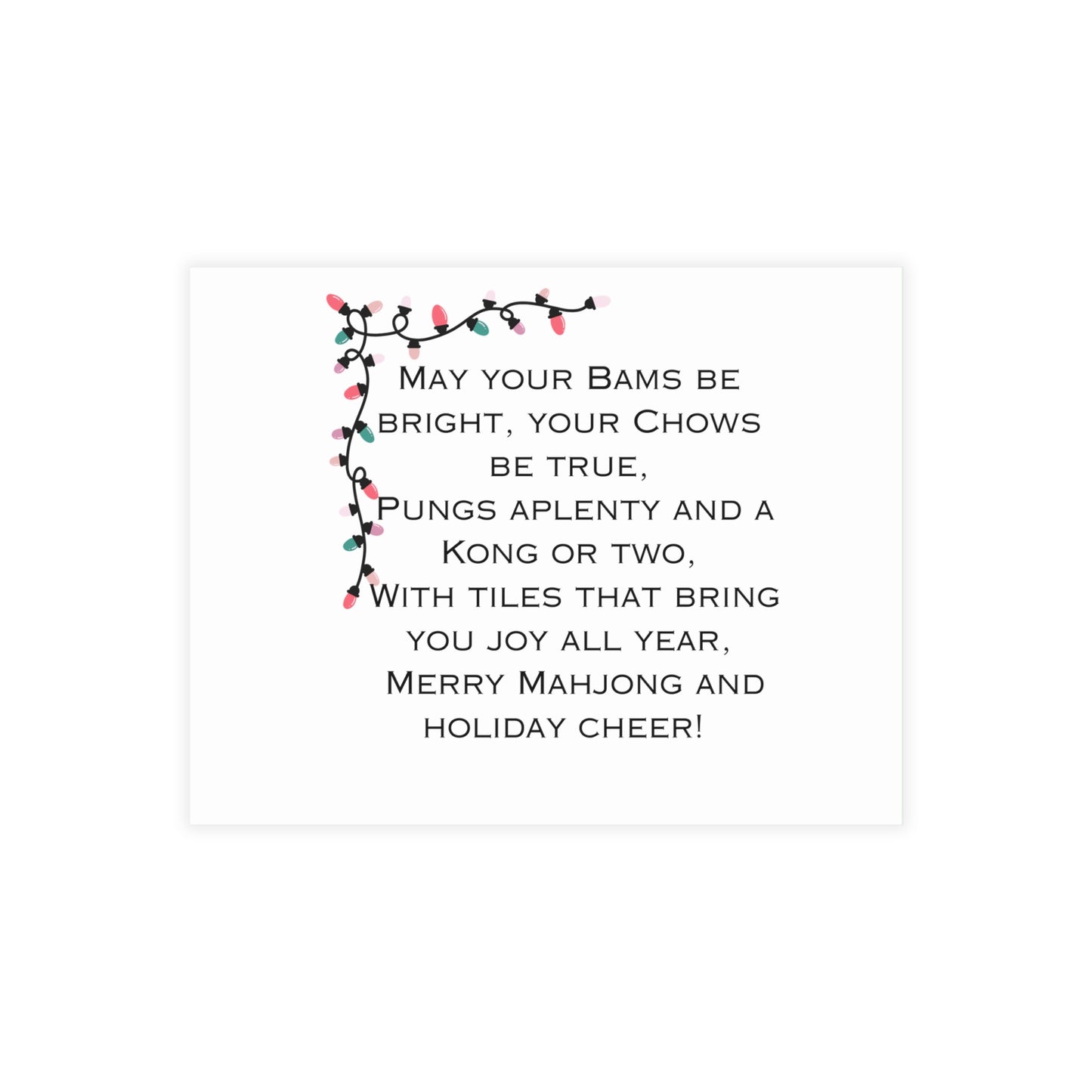 Festive Merry Mahjong Postcard Christmas Card Bundle | Holiday Greetings for Players | Fun Gift for Friends & Family, Mahjong Enthusiasts, Christmas