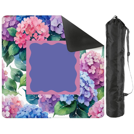 Purple And Pink Hydrangea Blooms Mahjong Mat 33"x33" - Splash Of Mahj And Color Co.