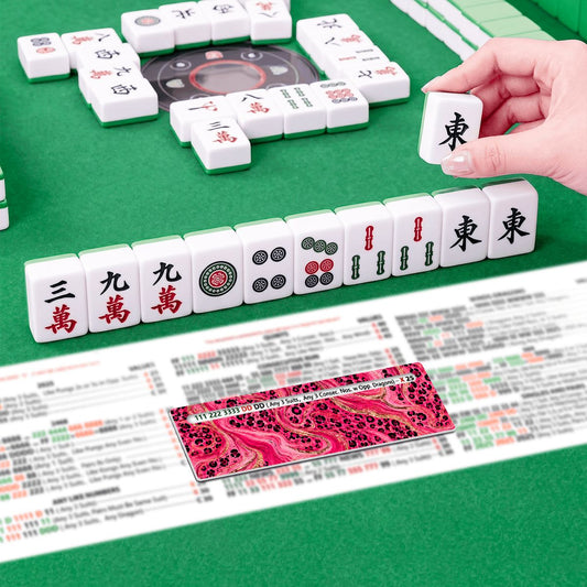 Mahjong Line Reader 4 Pack Luxe Glam Hot Pink Leopard Print - Splash Of Mahj And Color Co.