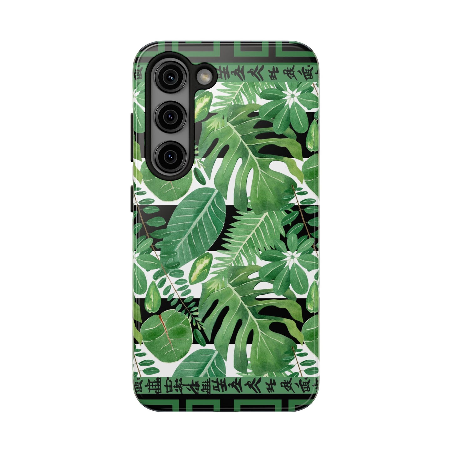 Tropical Mahjong Phone Case Tough Phone Case, Monstera Boho Style
