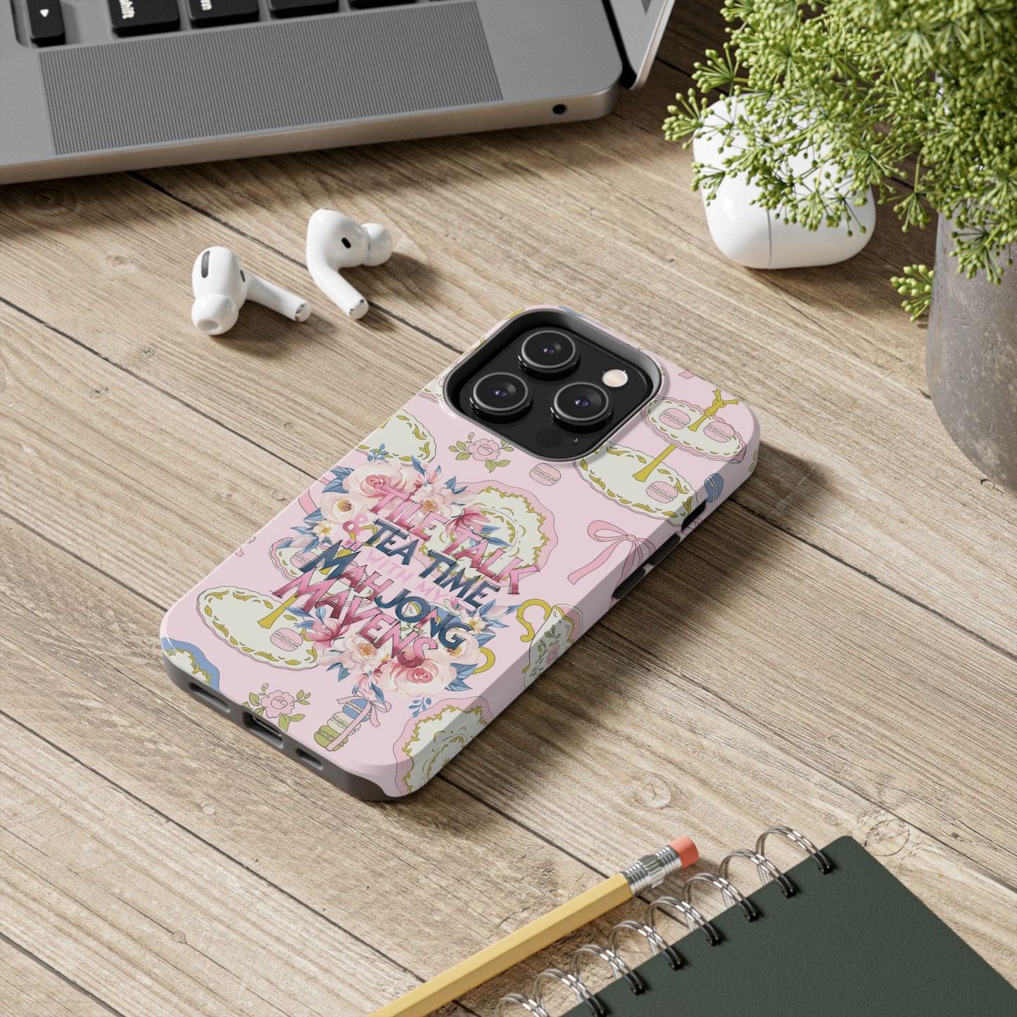 Tea Time Mahjong Phone Case - Stylish Tough Phone Case for Gamers, Tea Lovers, Unique Gift, Protection, Fun Design