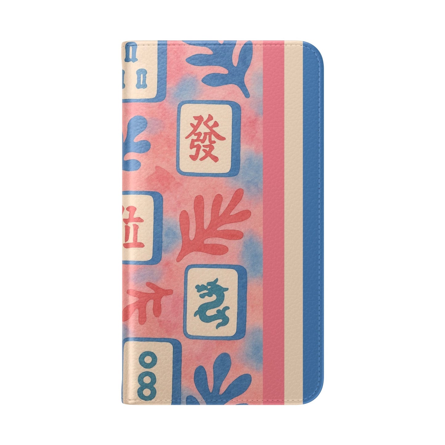 Mahjong Watercolor Artistic Flip Case for Phones, Stylish Wallet Cover, Trendy Phone Accessory, Ideal Gift for Friends, Protective Phone Sleeve