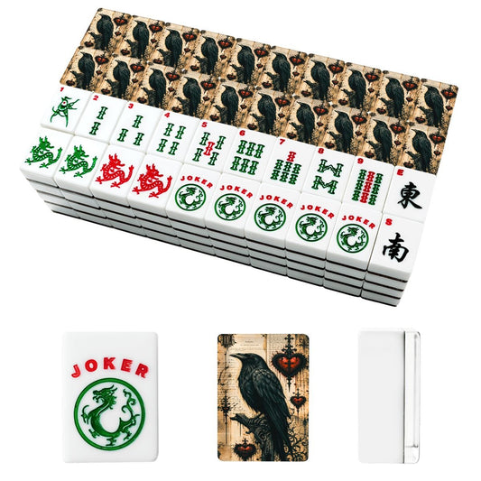 Edgar Allen Poe Raven American Mahjong Tiles With Carry Case - Splash Of Mahj And Color Co.