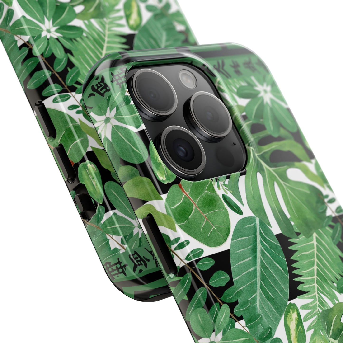 Tropical Mahjong Phone Case Tough Phone Case, Monstera Boho Style